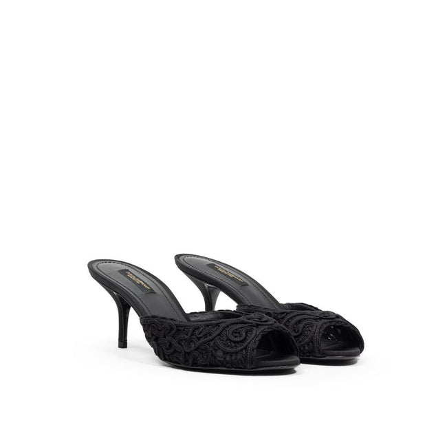 Dolce & Gabbana Black Cotton Sandal Dolce & Gabbana