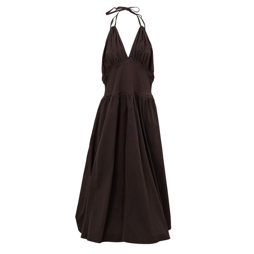 Bottega Veneta Brown Cotton Long Dress Bottega Veneta