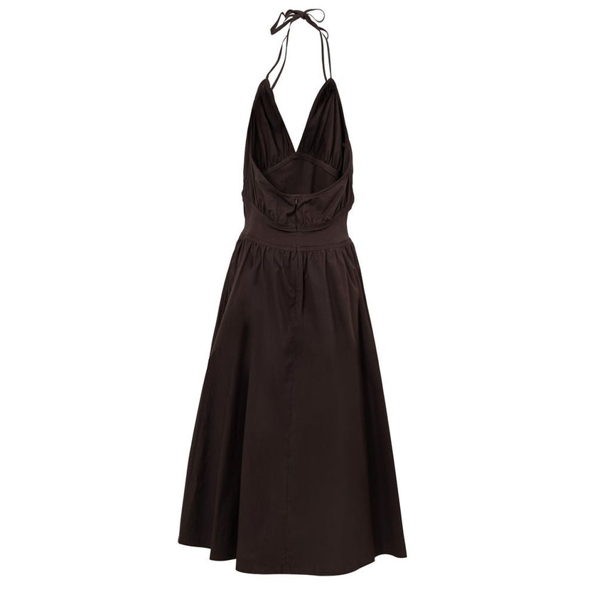 Bottega Veneta Brown Cotton Long Dress Bottega Veneta