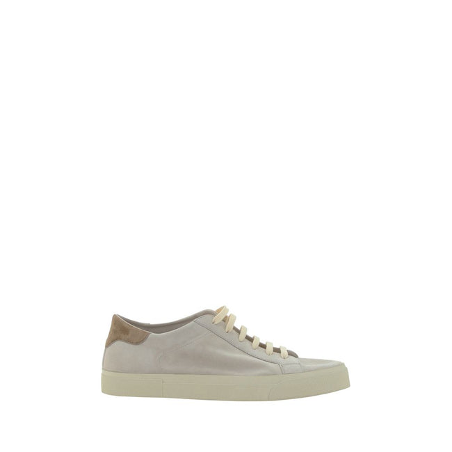 Brunello Cucinelli Cream White Leather Sneakers Brunello Cucinelli