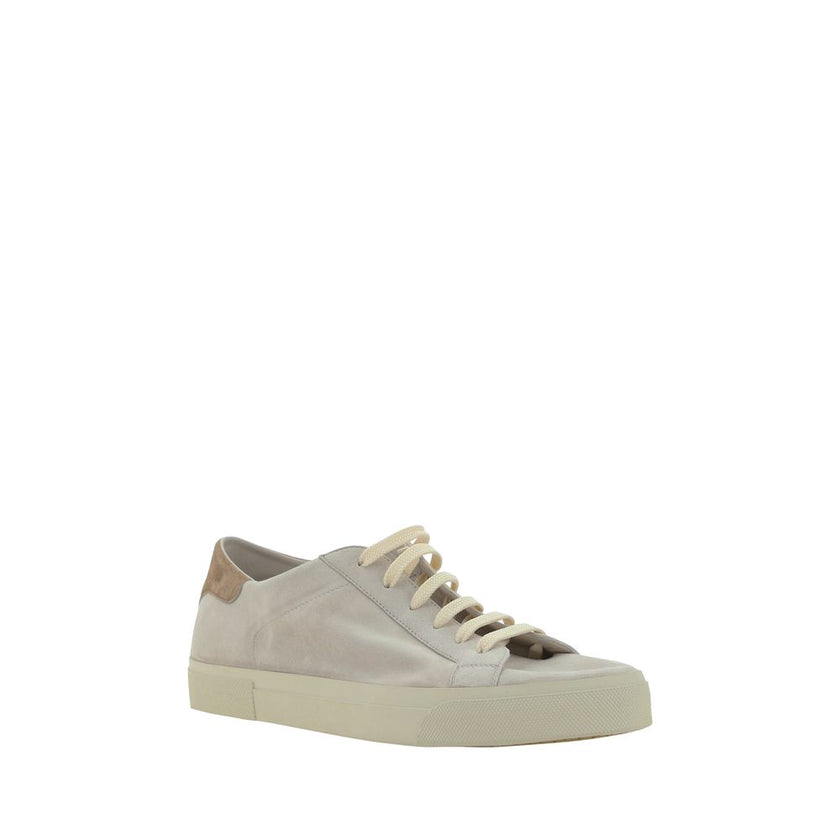 Brunello Cucinelli Cream White Leather Sneakers Brunello Cucinelli