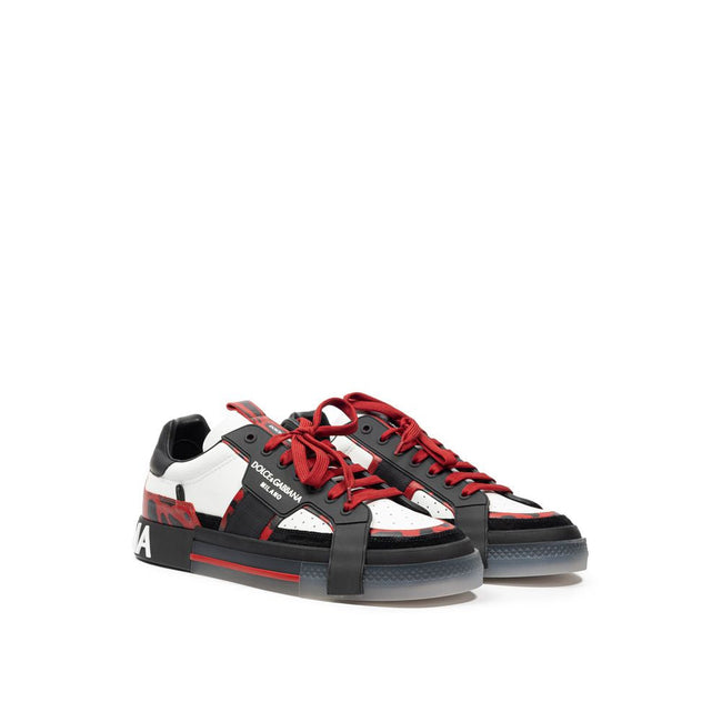 Dolce & Gabbana Black And White Leather Sneaker Dolce & Gabbana