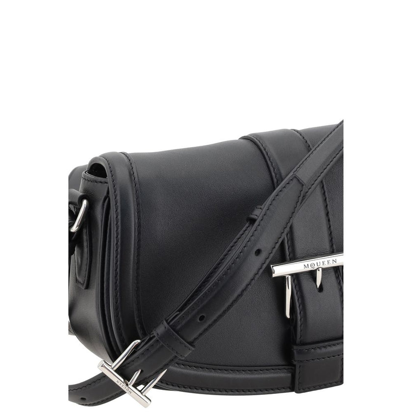 Alexander McQueen Black Calf Leather Bos Taurus Shoulder Bag Alexander McQueen
