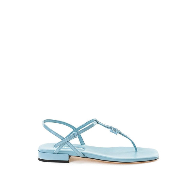 Miu Miu Blue Patent Leather Flip-Flop Sandal Miu Miu