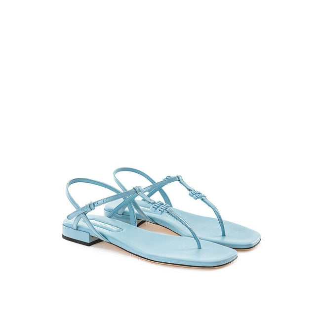 Miu Miu Blue Patent Leather Flip-Flop Sandal Miu Miu