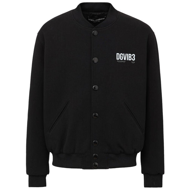 Dolce & Gabbana Black Viscose Jackets & Coat Dolce & Gabbana