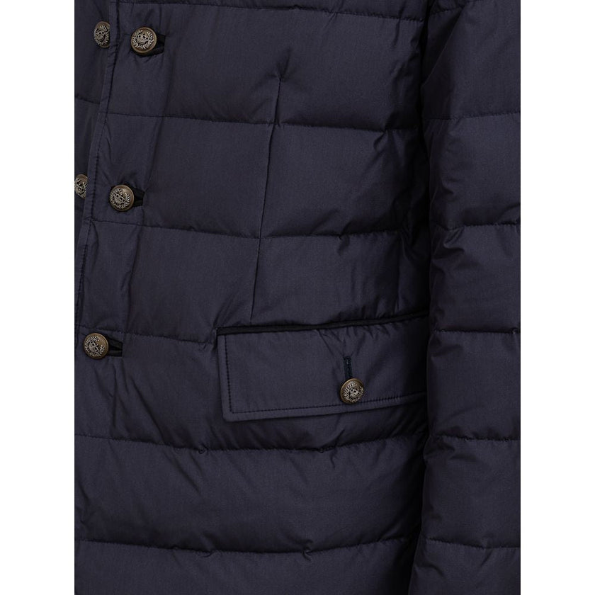 Dolce & Gabbana Blue Polyester Coat Dolce & Gabbana