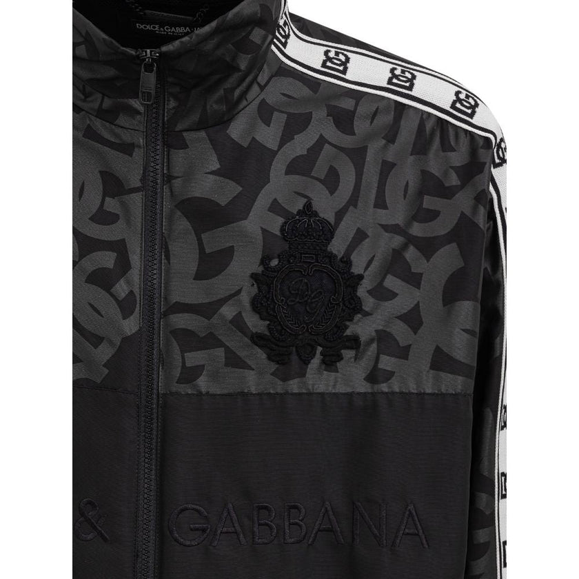 Dolce & Gabbana Black Polyester Shell Jacket Dolce & Gabbana
