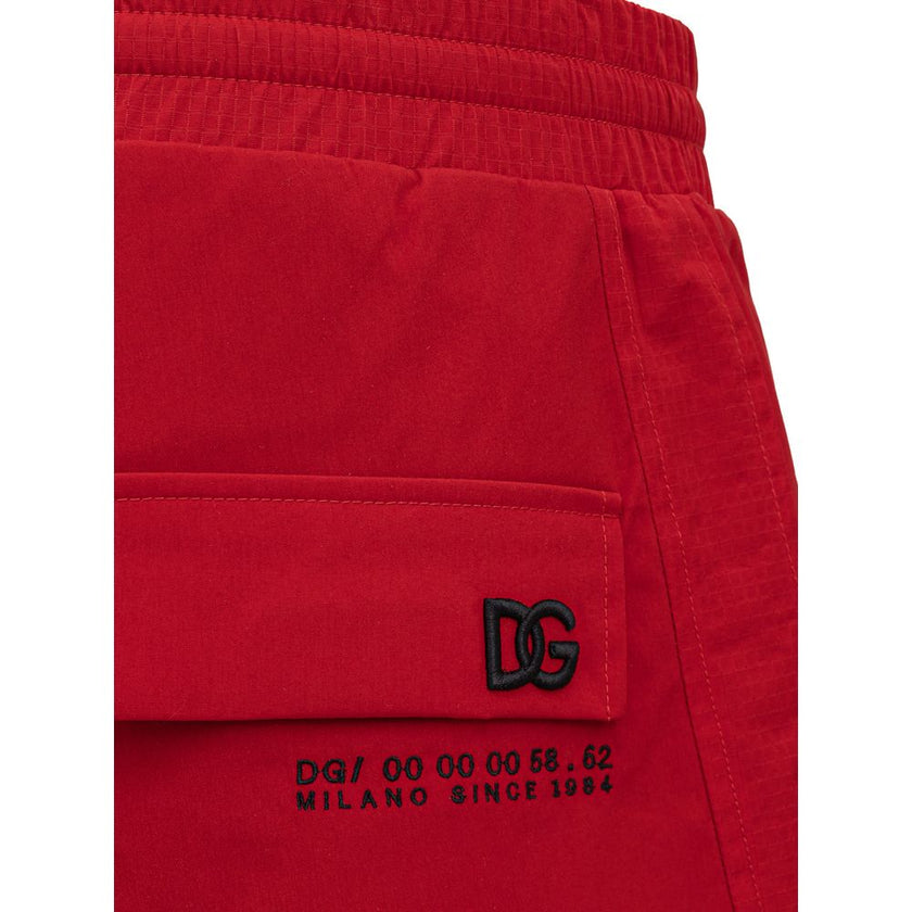 Dolce & Gabbana Red Polyamide Athletic Pants Dolce & Gabbana