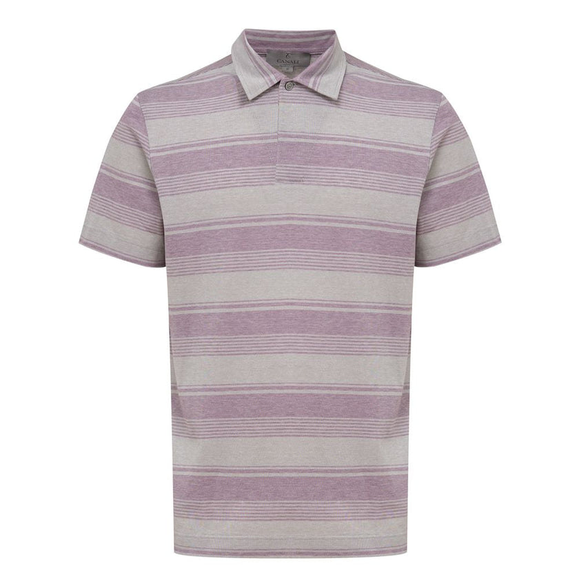 Canali Gray Cotton Polo Shirt Canali