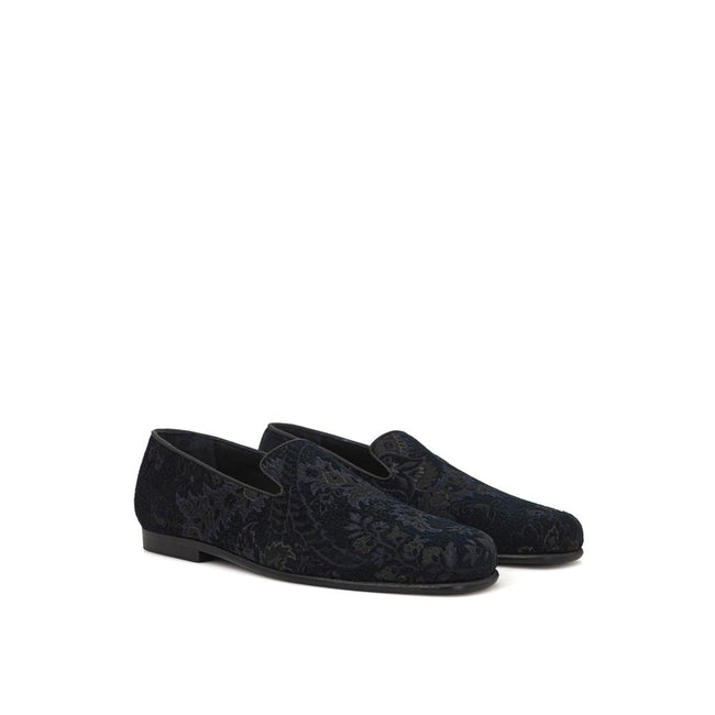 Etro Blue Leather Slip-On Loafer Etro