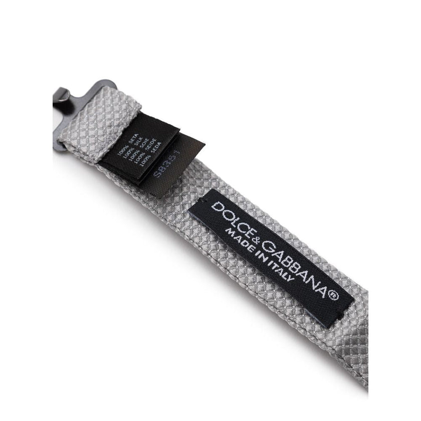 Dolce & Gabbana Gray Silk Bowtie Dolce & Gabbana