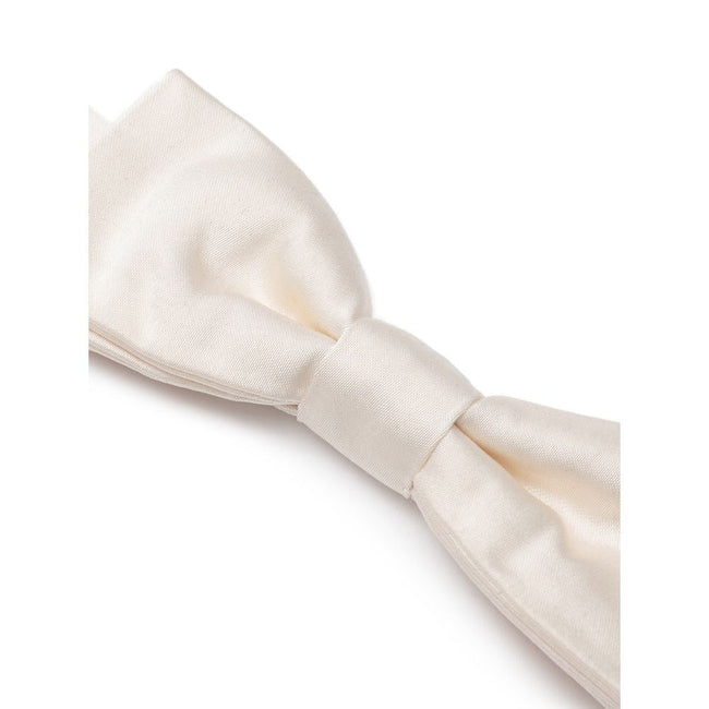 Dolce & Gabbana White Silk Bowty Dolce & Gabbana