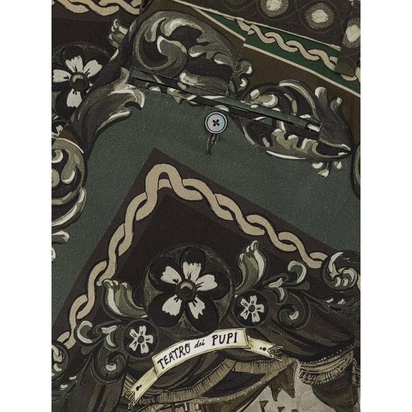 Dolce & Gabbana Green Cotton Casual Pants Dolce & Gabbana