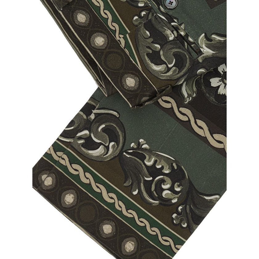 Dolce & Gabbana Green Cotton Casual Pants Dolce & Gabbana