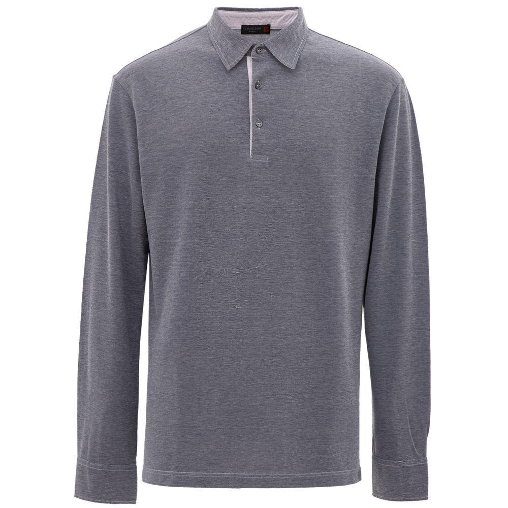 Corneliani Blue Cotton Polo Shirt Corneliani