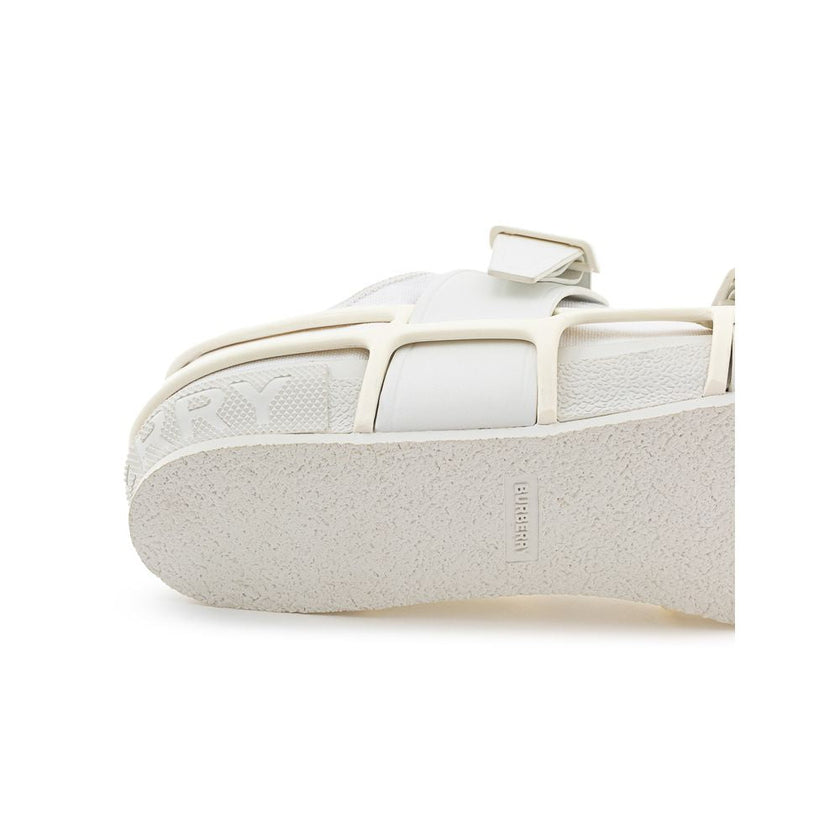 Burberry White Cotton Athletic Sneakers Burberry