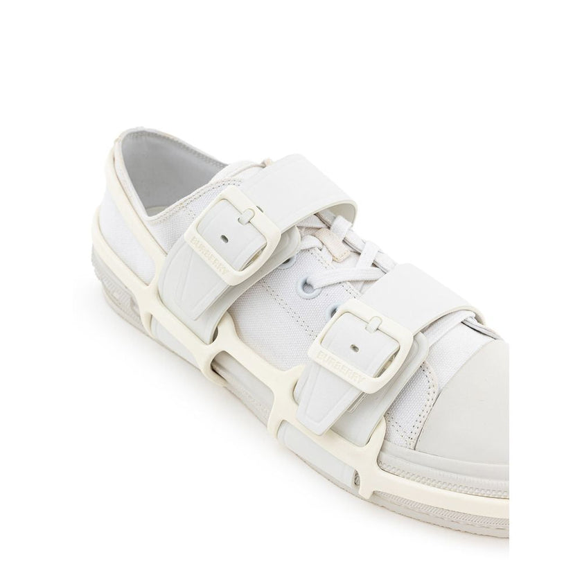 Burberry White Cotton Athletic Sneakers Burberry
