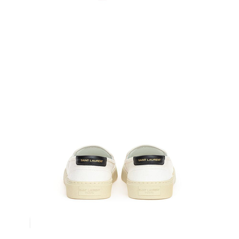 Saint Laurent White Cotton Low Top Sneakers Saint Laurent