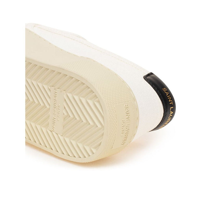 Saint Laurent White Cotton Low Top Sneakers Saint Laurent