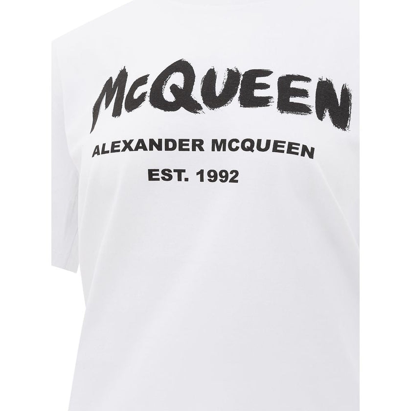 Alexander McQueen White Cotton T-Shirt Alexander McQueen