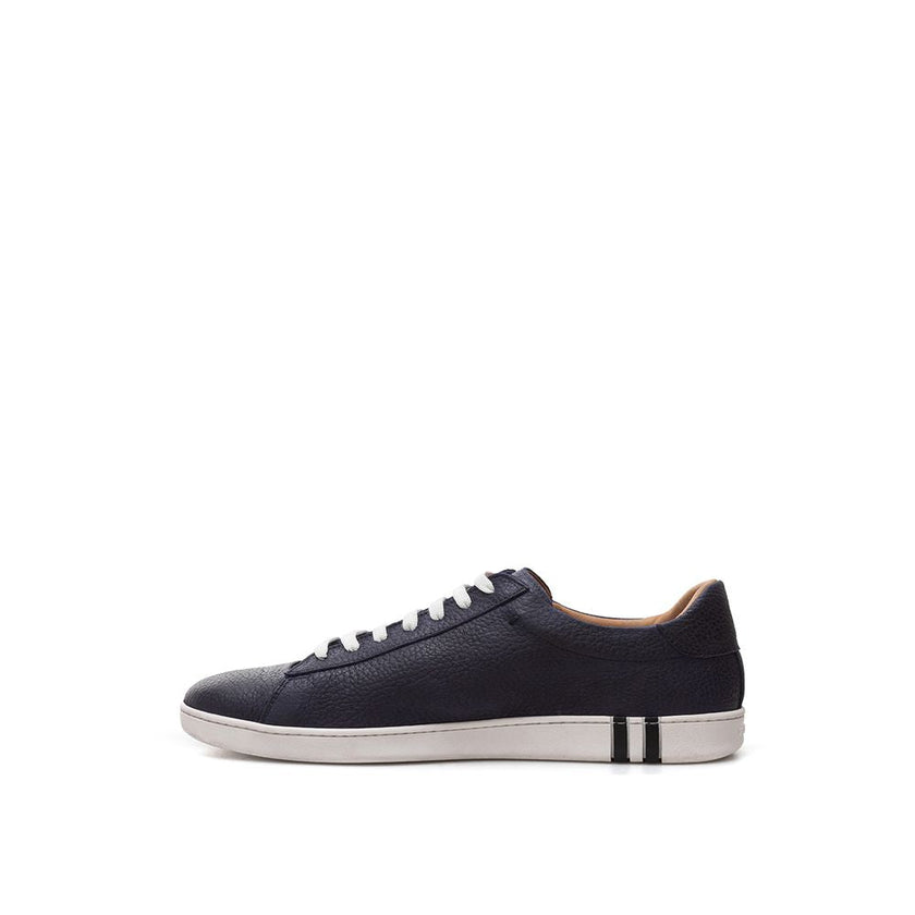 Bally Elegant Blue Leather Sneakers For Men Bally