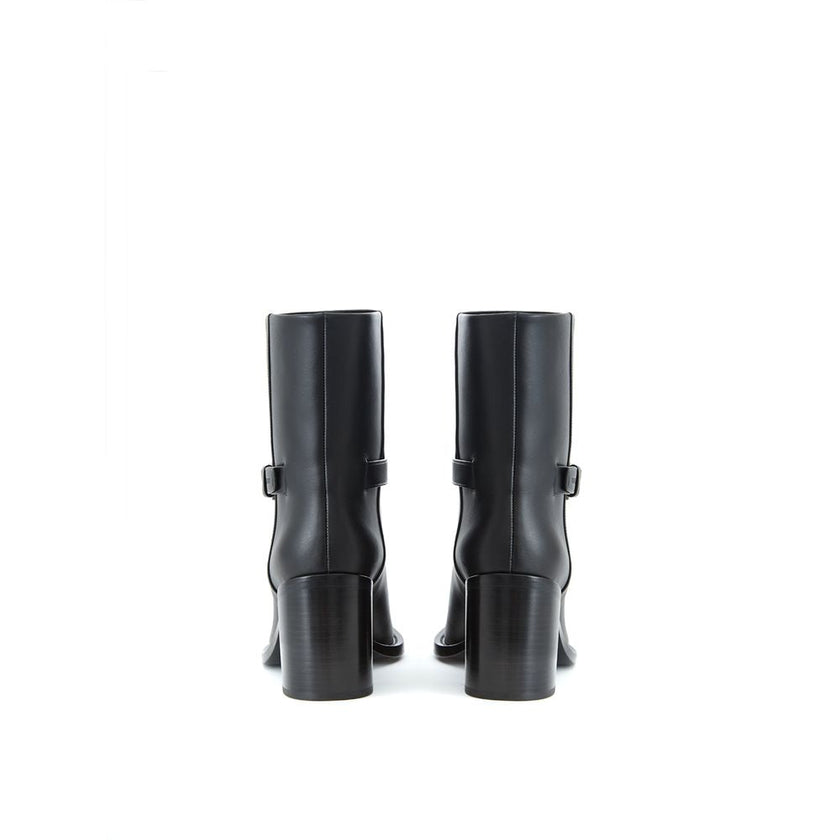 Burberry Black Leather Ankle Boots Burberry