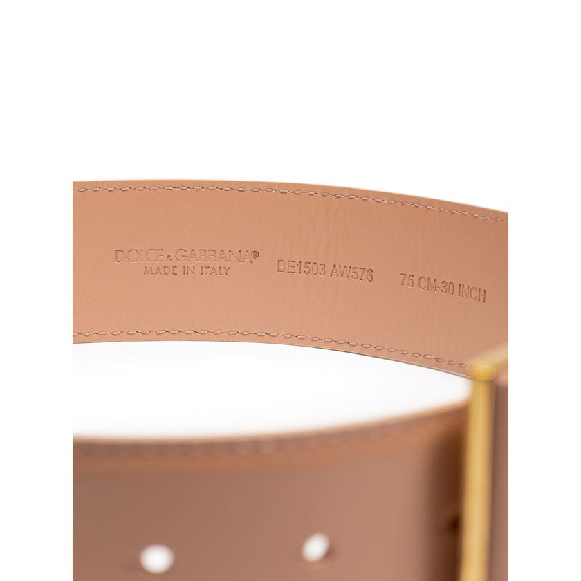 Dolce & Gabbana Pink Leather Regular Belt Dolce & Gabbana