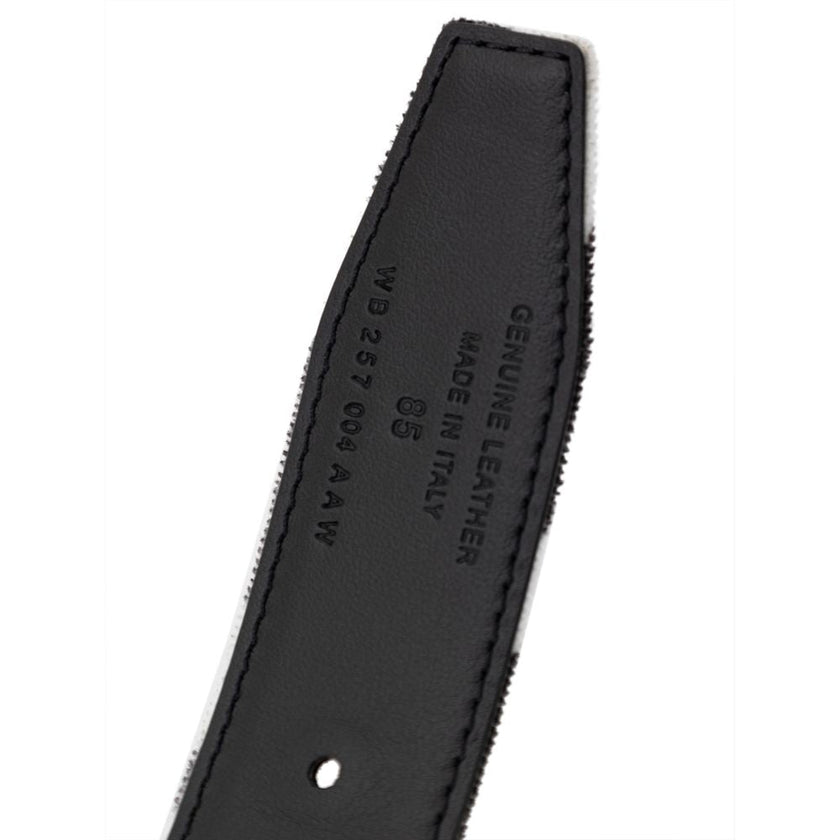 Tom Ford Black And White Leather Regular Belt Tom Ford