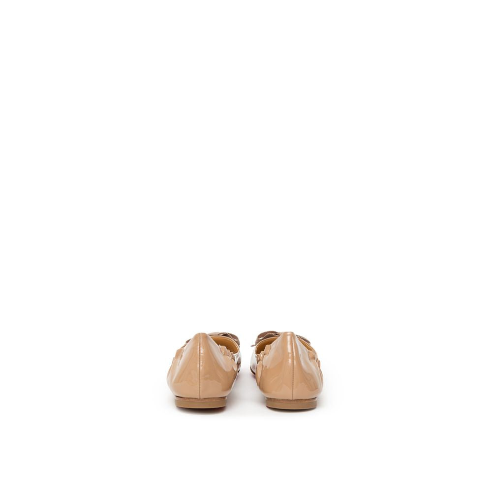 Christian Louboutin Beige Patent Leather Ballet Flat Christian Louboutin