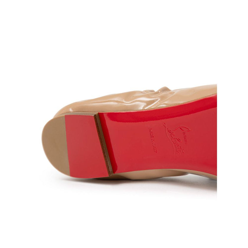 Christian Louboutin Beige Patent Leather Ballet Flats Christian Louboutin