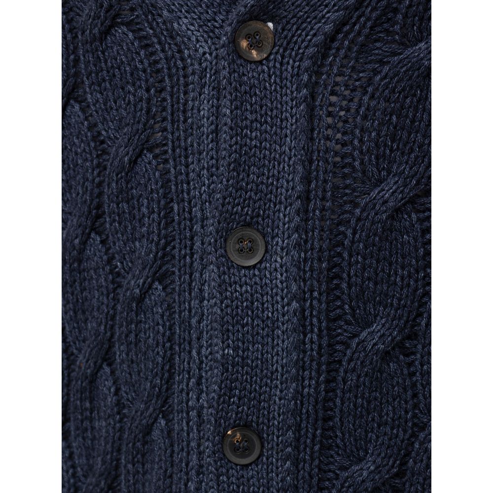 Cruciani Blue Cashmere Cardigan Cruciani