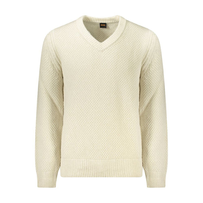 Hugo Boss Beige Wool Men Sweater Hugo Boss