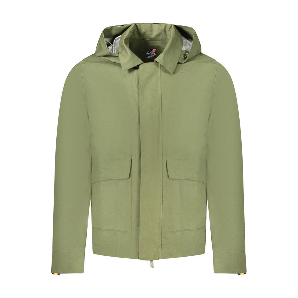 K-WAY Green Cotton Men Jacket K-WAY