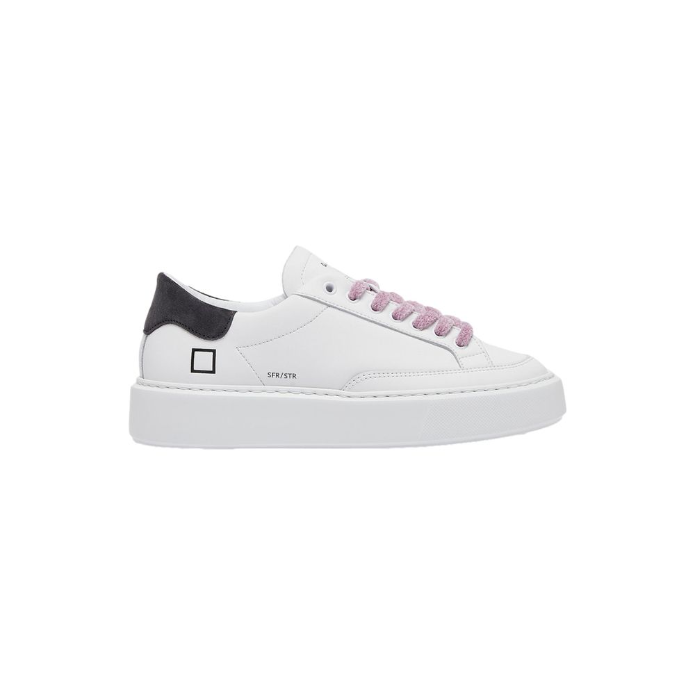 D.A.T.E Beige Leather Sneaker D.A.T.E