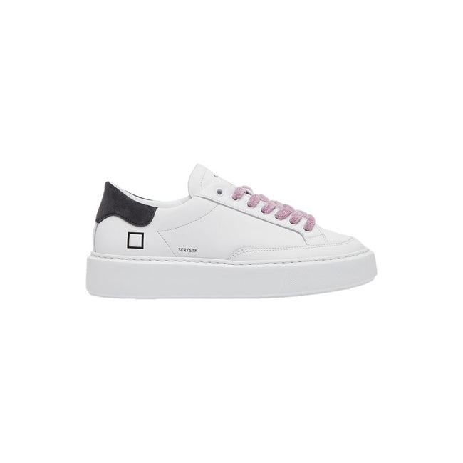 D.A.T.E Beige Leather Sneaker D.A.T.E