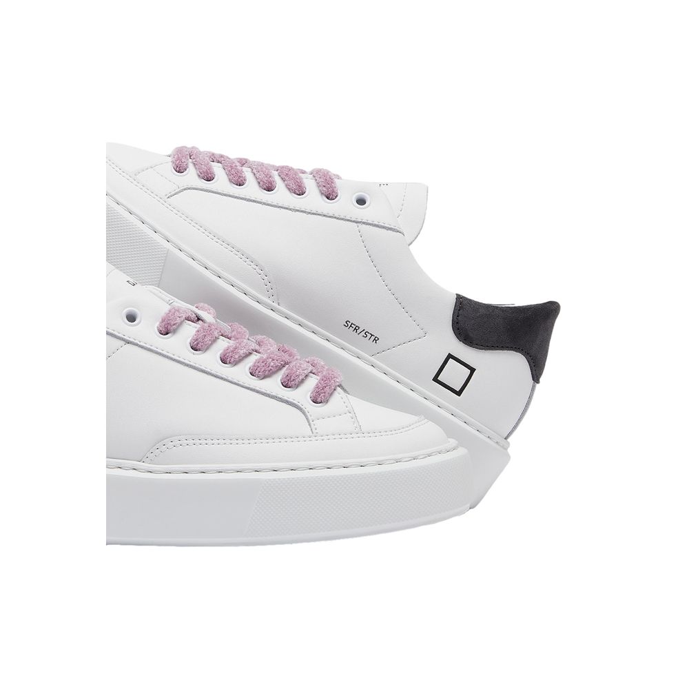 D.A.T.E Beige Leather Sneaker D.A.T.E