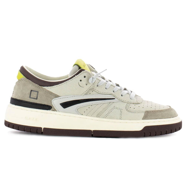 D.A.T.E Beige Leather Sneaker D.A.T.E