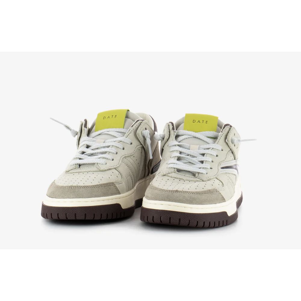 D.A.T.E Beige Leather Sneaker D.A.T.E