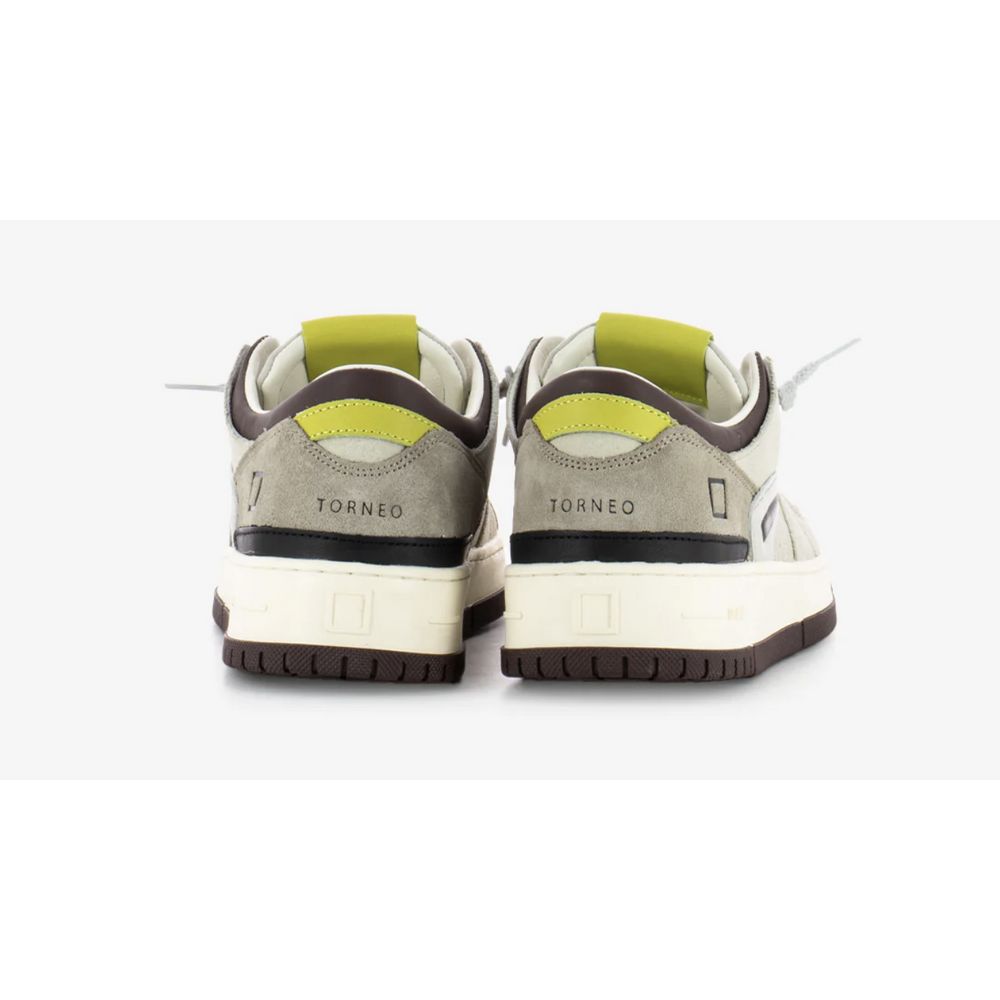 D.A.T.E Beige Leather Sneaker D.A.T.E
