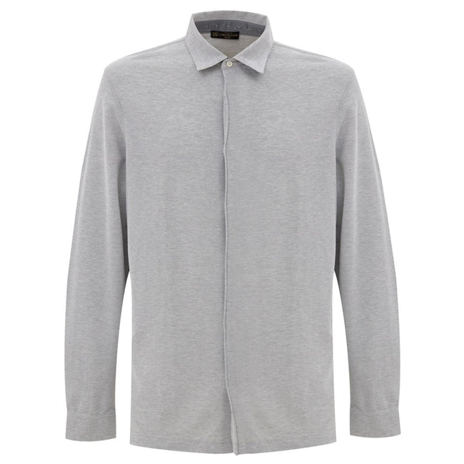 Corneliani Gray Cotton Shirt Corneliani