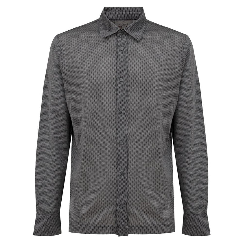 Canali Gray Cotton Pattern Shirt Canali