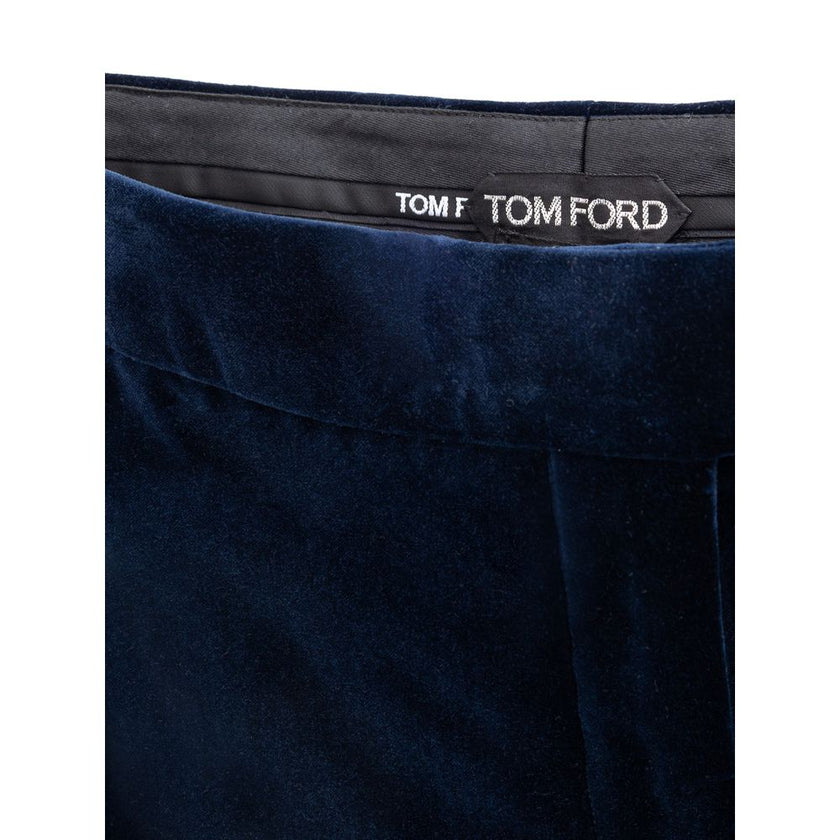 Tom Ford Blue Cotton Midi Skirt Tom Ford