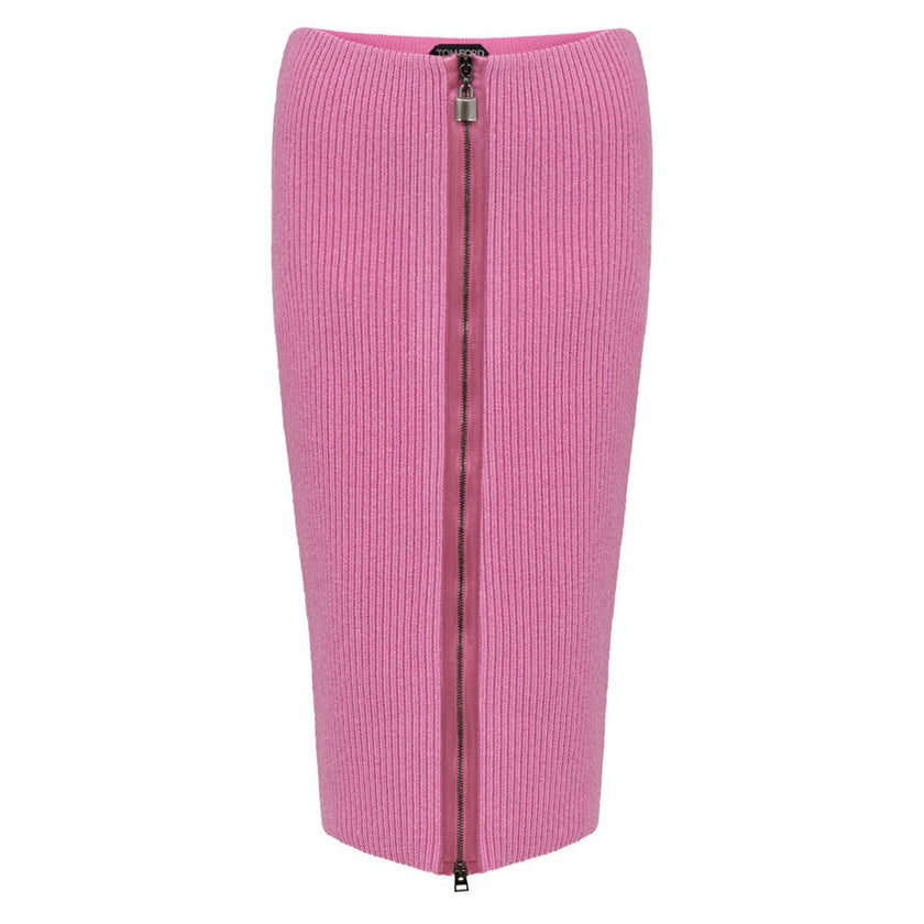 Tom Ford Pink Wool Midi Skirt Tom Ford