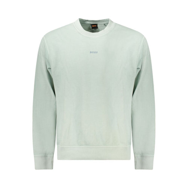 Hugo Boss Green Cotton Men Sweater Hugo Boss