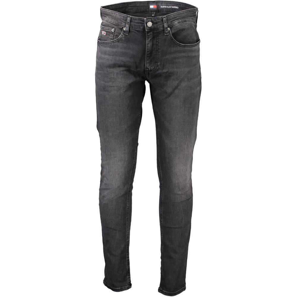 Tommy Hilfiger Black Cotton Slim Men Jeans Tommy Hilfiger