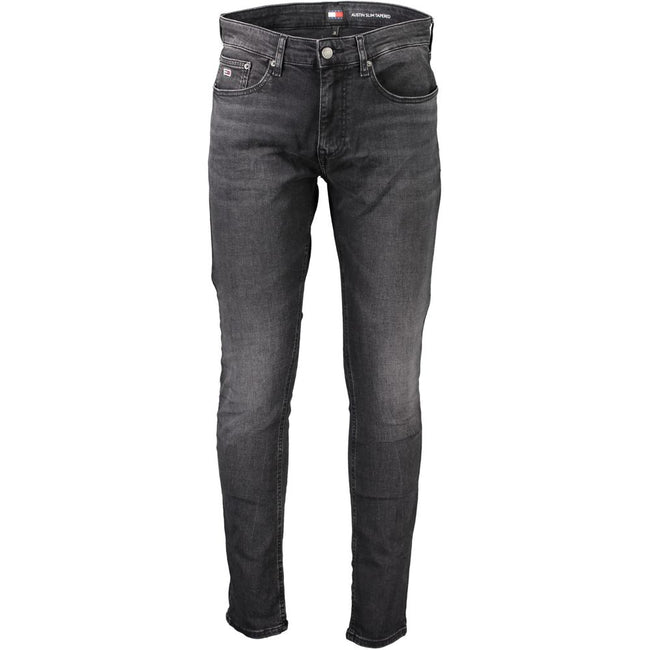 Tommy Hilfiger Black Cotton Slim Men Jeans Tommy Hilfiger