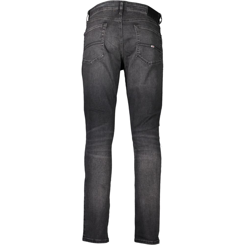 Tommy Hilfiger Black Cotton Slim Men Jeans Tommy Hilfiger