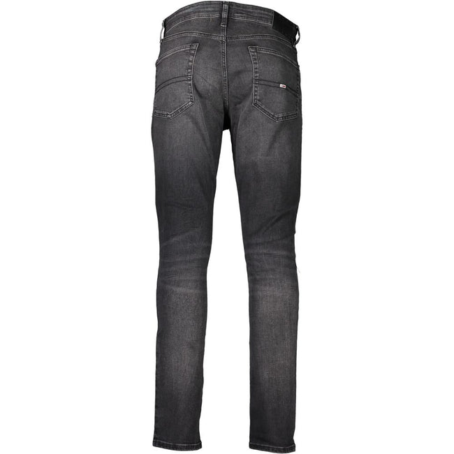 Tommy Hilfiger Black Cotton Slim Men Jeans Tommy Hilfiger