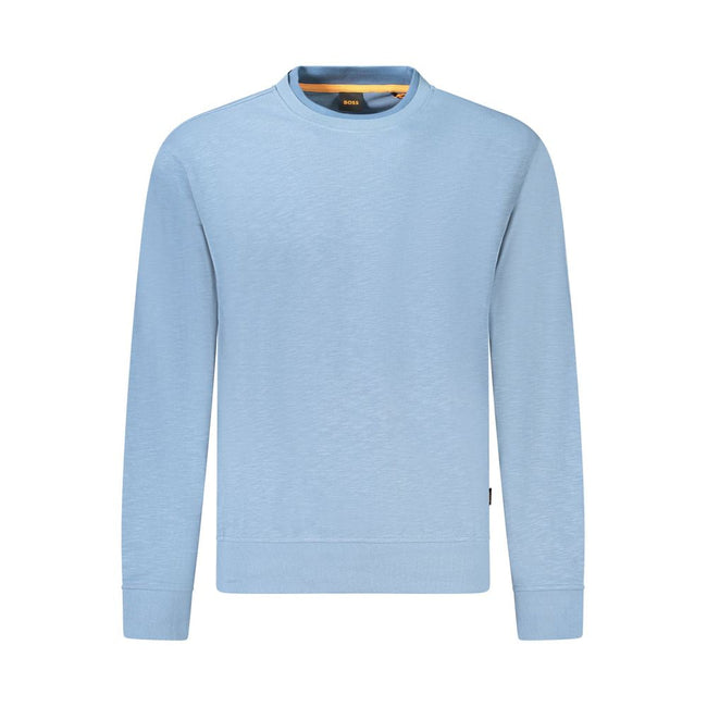 Hugo Boss Blue Cotton Men Sweater Hugo Boss